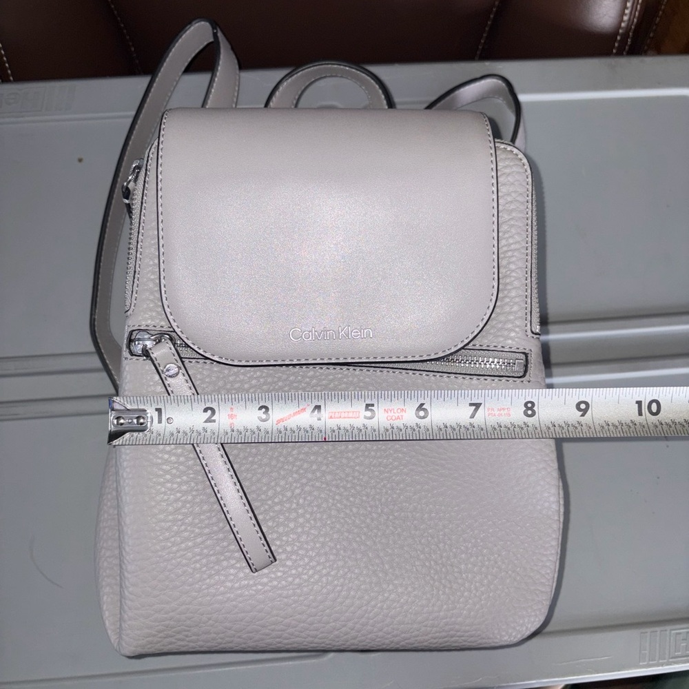 Calvin Klein Light Gray Textured Backpack - Picture 4 of 6